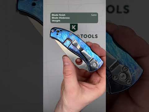 Spyderco Tenacious, D2, C122TIBLD2P Blue Flamed Titanium Disarray pocket knife