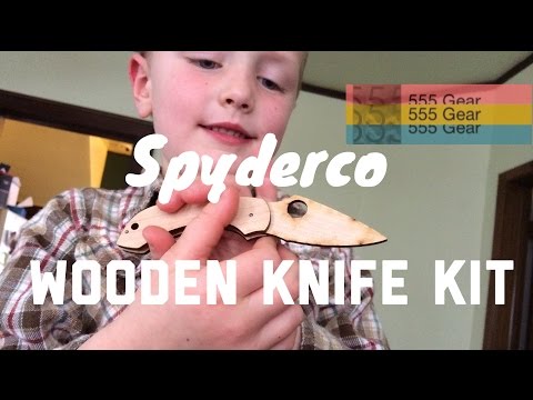 Spyderco Dragonfly Wooden Knife Kit C28 &quot;Build Your Own Wood Knife for Kids&quot;
