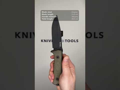 LionSteel M5B Sleipner Black, Green Canvas Micarta survival knife