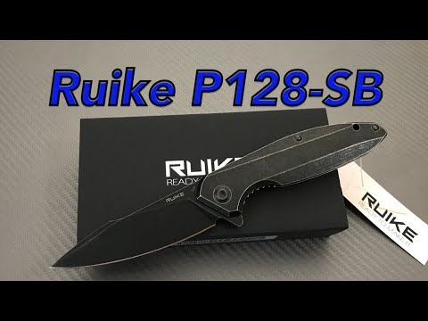 Ruike P128-SB steel blackwash framelock flipper Knife