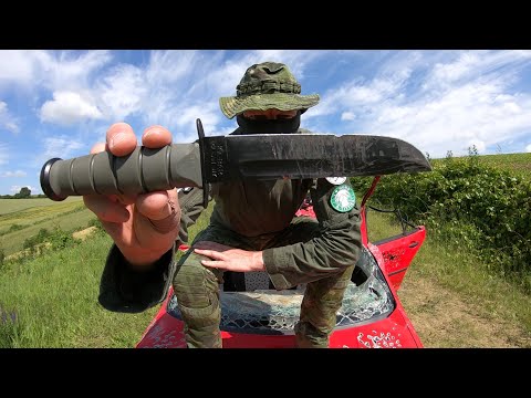 KA-BAR 5011 FOLIAGE GREEN - Fighting/Utility Knife - DESTRUCTION TEST - UNTIL IT BREAKS - PLAIN EDGE