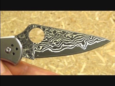 Spyderco Titanium - Damascus Delica Knife