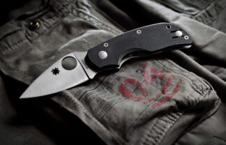 Spyderco Cat Knife G-10 Black - Plain Blade-7938