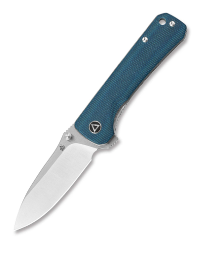 QSP Hawk, Flipper Folding Knife, Blue Micarta Handle