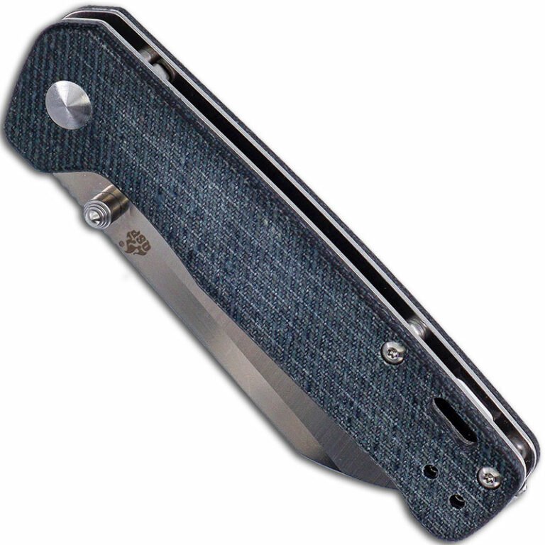 QSP Penguin Liner Lock Folding Knife, Blue Jean Micarta Handle Knife