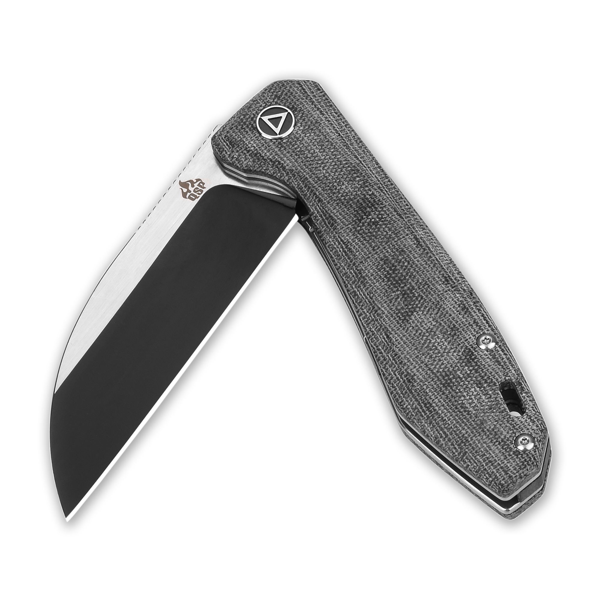QSP Pelican EDC Flipper Folding Knife, Black Micarta Knife Depot