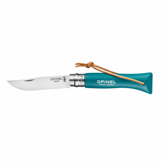 Opinel Colorama Trekking #06 Stainless Steel Folding Knife with Lanyard - Turquoise