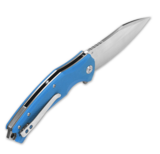 QSP Snipe EDC Flipper Folding Knife, Blue G10 Handle