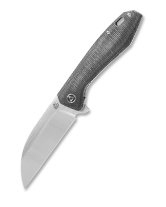 QSP Pelican EDC Flipper Folding Knife, Black Micarta