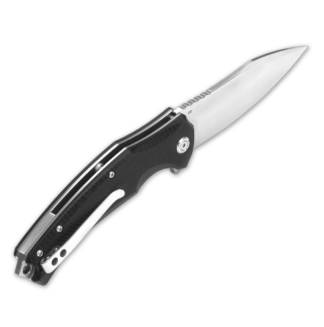 QSP Snipe EDC Flipper Folding Knife, Black G10 Handle