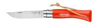 Opinel Colorama Trekking #07 Stainless Steel Folding Knife with Lanyard - Orange