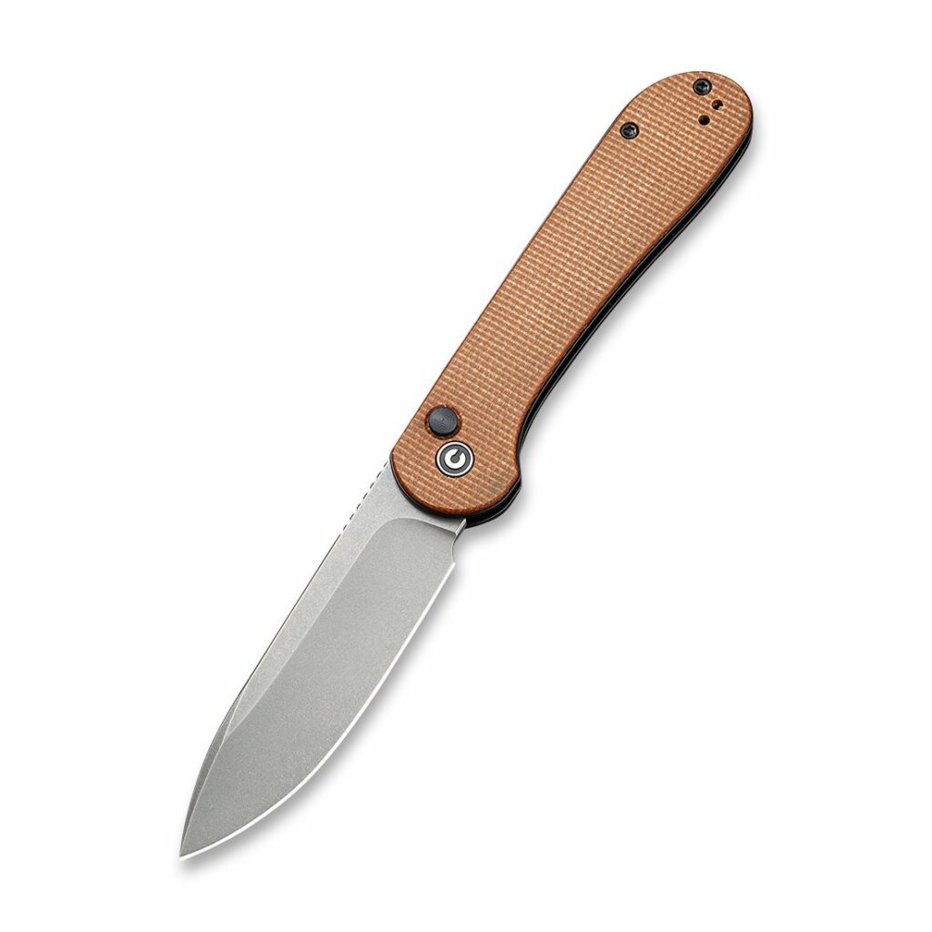 CIVIVI Elementum Button Lock, Brown Micarta C2103D Knife Depot