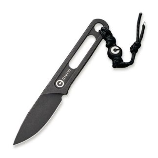 CIVIVI Minimis C20026-1, Fixed Blade Neck Knife - Black Stonewashed