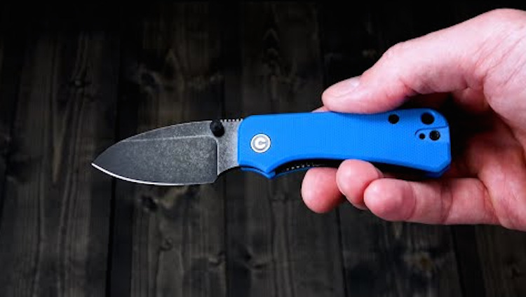 CIVIVI Baby Banter C19068S-3 Thumb Stud Knife - Blue G10, Nitro-V Black Blade