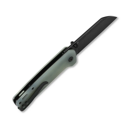 QSP Penguin Pocket Knife - D2 Blackwash Blade and Jade G10 Scales