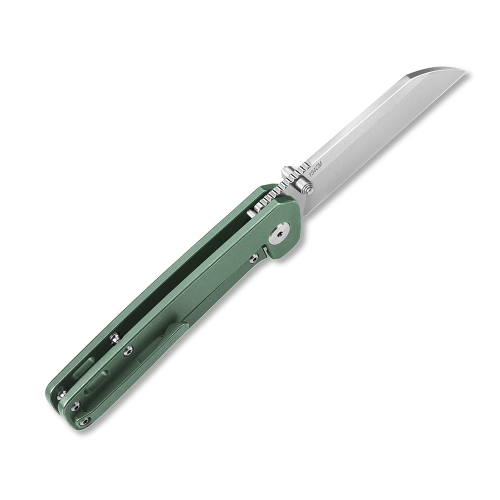 QSP Penguin Folding Knife - Green Ti Handle, 154 CM Blade