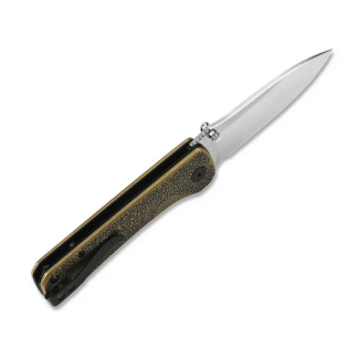 QSP Hawk Flipper Knife - Brass Orange Peel Handle
