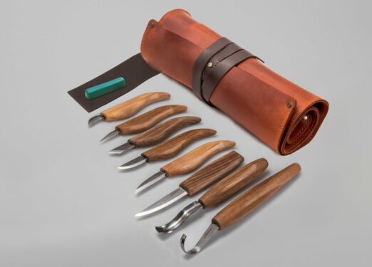 Beaver Craft S18X Premium Wood Carving Set with Leather Tool Roll