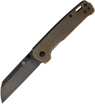 QSP Penguin Liner Lock Folding Knife, Brass Handle