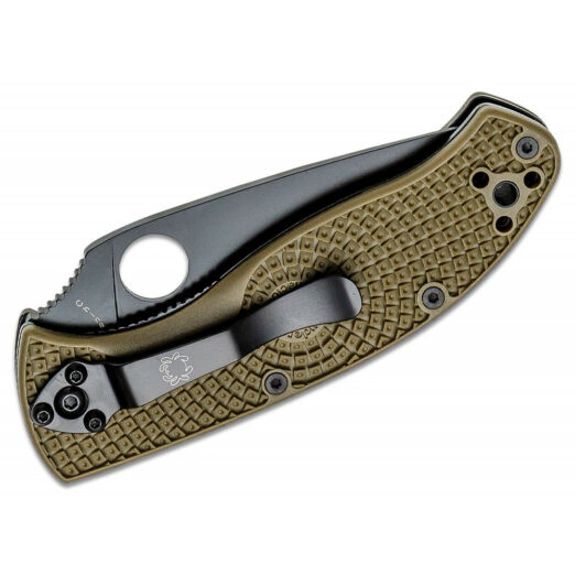 Spyderco Tenacious Lightweight  C122PODBK - OD Green FRN with Black 8Cr13MoV Blade