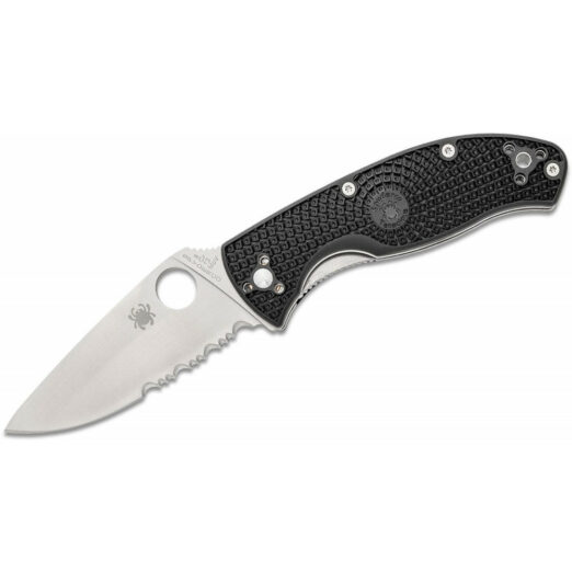 Spyderco Tenacious Lightweight C122PSBK - Black FRN with Satin 8Cr13MoV Combo Blade