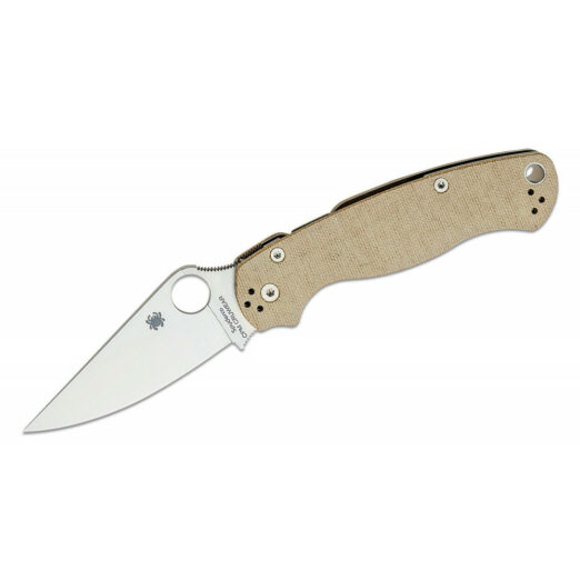 Spyderco Paramilitary 2 C81MPCW2 - Brown Canvas Micarta with 