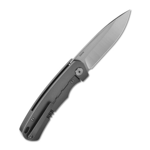 QSP Puffin QS127-D2 - CPM-S35VN Steel, Grey Titanium/Carbon Fibre Inlay, No Thumb Studs