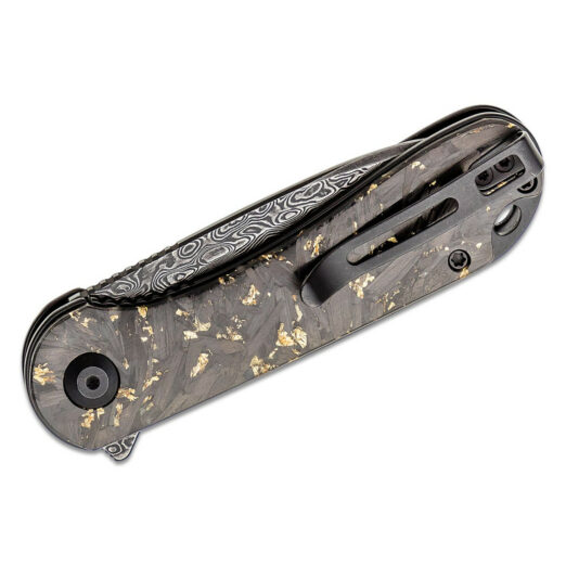 CIVIVI Elementum C907C-DS1 Damascus Blade with Shredded Carbon Fibre and Gold in Resin Handle