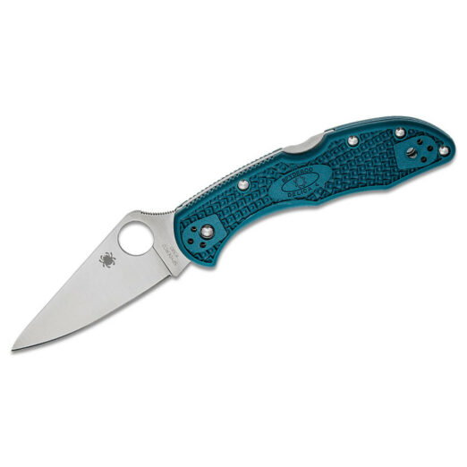 Spyderco Delica 4 Lightweight C11FPK390 - Blue FRN with Flat Ground K390 Blade