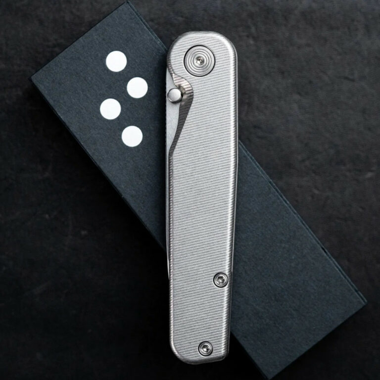 Tactile Knife Co. Rockwall Thumbstud Magnacut Blade with Titanium Scales