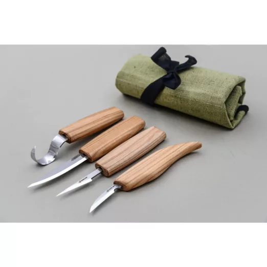 Beaver Craft S09 Spoon Carving Set in Tool Roll