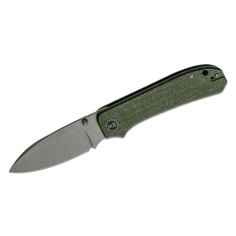 WE Knife Co. Big Banter WE210452 Green Canvas Micarta with Stonewash