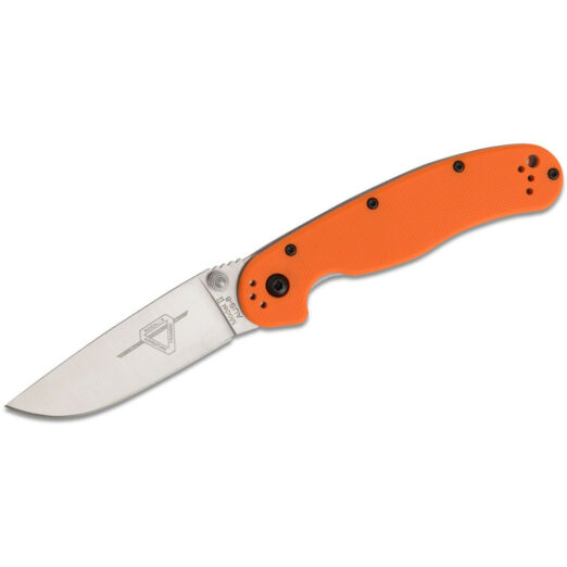 Ontario Knife Co. 8860OR RAT Model 2 - 3″ Satin AUS 8 Plain Blade, Orange Nylon Handles