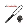 Schmuckatelli Emerson Black Lanyard with Black Oxidised Pewter Skull Bead