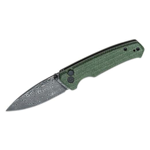 CIVIVI Altus C20076-DS1, Green Micarta, Button Lock, with Black Hand Rubbed Damascus Blade