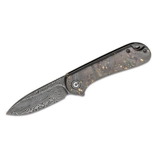 CIVIVI Elementum C907C-DS1 Damascus Blade with Shredded Carbon Fibre and Gold in Resin Handle