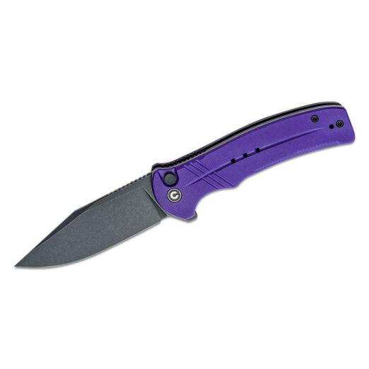 CIVIVI Cogent C20038D-2, Black Stonewashed 14C28N, Purple G10, Button Lock