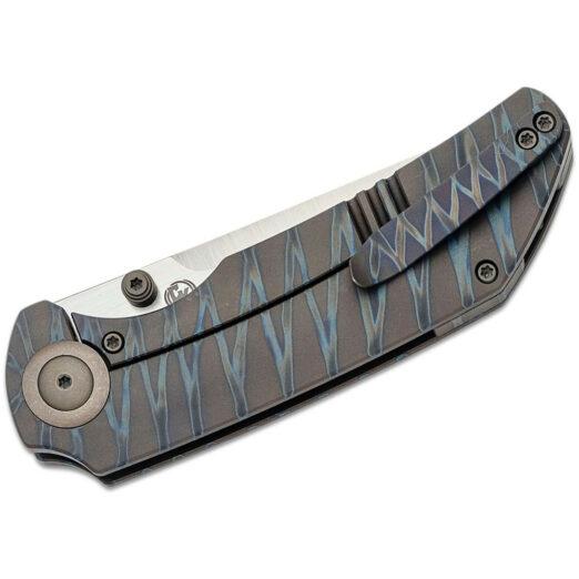 WE Knife Co Thug XL WE20028D-2, Tiger Stripe Flamed Titanium with Hand Rubbed Satin CPM-20CV Blade