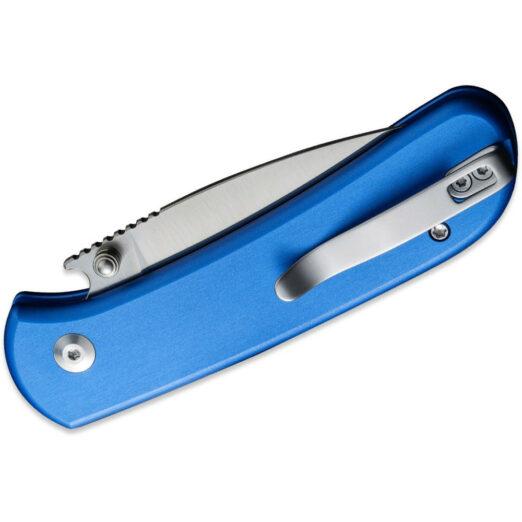 CIVIVI Qubit C22030E-3, Blue Aluminium, Satin 14C28N Blade, Button Lock