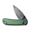 CIVIVI Qubit C22030E-DS1, Green Aluminium, Damascus Blade, Button Lock