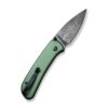 CIVIVI Qubit C22030E-DS1, Green Aluminium, Damascus Blade, Button Lock