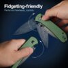 CIVIVI Qubit C22030E-DS1, Green Aluminium, Damascus Blade, Button Lock
