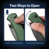 CIVIVI Qubit C22030E-DS1, Green Aluminium, Damascus Blade, Button Lock