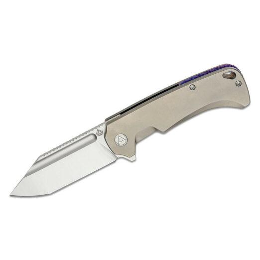 QSP Rhino QS143-A, Bead Blasted Titanium with Satin M390 Blade