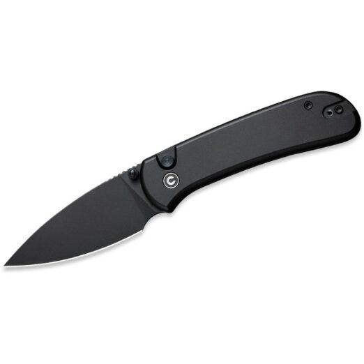 CIVIVI Qubit C22030E-1, Black Aluminium, Black Stonewash 14C28N Blade, Button Lock