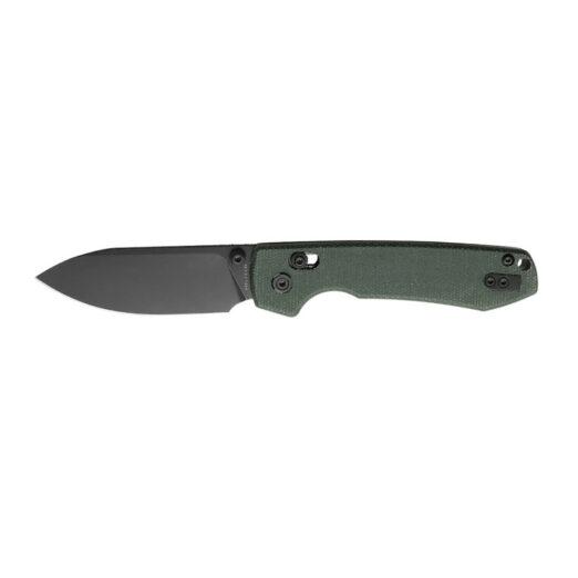 Vosteed Raccoon - 3.25’’ 14C28N Black Blade, Cross-Bar Lock and Green Micarta Handle