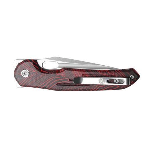 Vosteed Thunderbird - 3.48’’ S35VN Satin Blade, Trek Button Lock, Red Topo G10 Handle