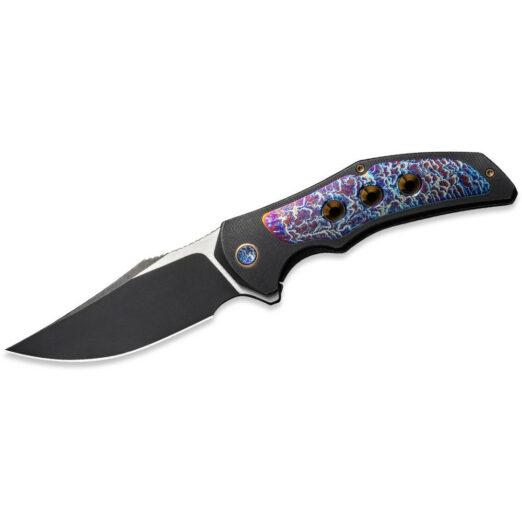 WE Knife Co. Magnetron WE18058-4, Black Titanium with Flamed Titanium Inlay, Black Stonewash CPM20CV Blade