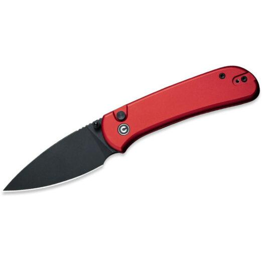 CIVIVI Qubit C22030E-2, Red Aluminium, Black Stonewash 14C28N Blade, Button Lock