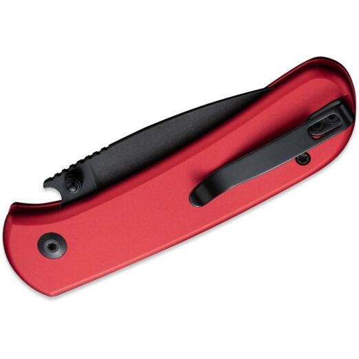 CIVIVI Qubit C22030E-2, Red Aluminium, Black Stonewash 14C28N Blade, Button Lock